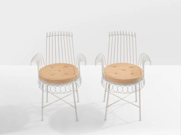 Mathieu Matégot paire de chaises Cap d’Ail 1950s