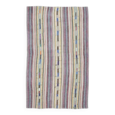 Tapis kilim vintage turc Oushak fait main en laine et coton beige 129x210