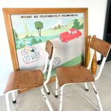 Pair of vintage school chairs