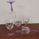 Set of 5 crystal purple stemmed glasses from the great brand Cristal d'Arques