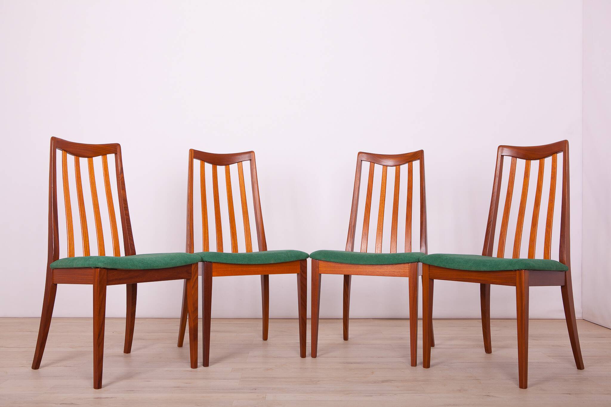 Fabric and Teak Dining Chairs by Leslie Dandy for G-Plan, 1960s, Set of 4