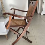 Vintage folding armchair and cane