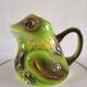 Ceramic frog pitcher in slurry signed Saint Clément design 70s