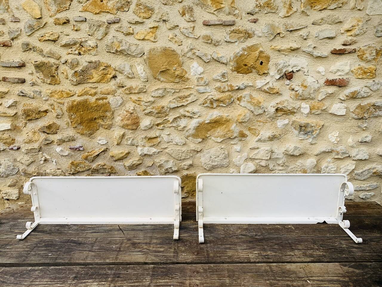 Pair of vintage garden wall shelves, circa 40's/50's