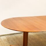 Round Circular Extendable Mid Century Teak Dining Table