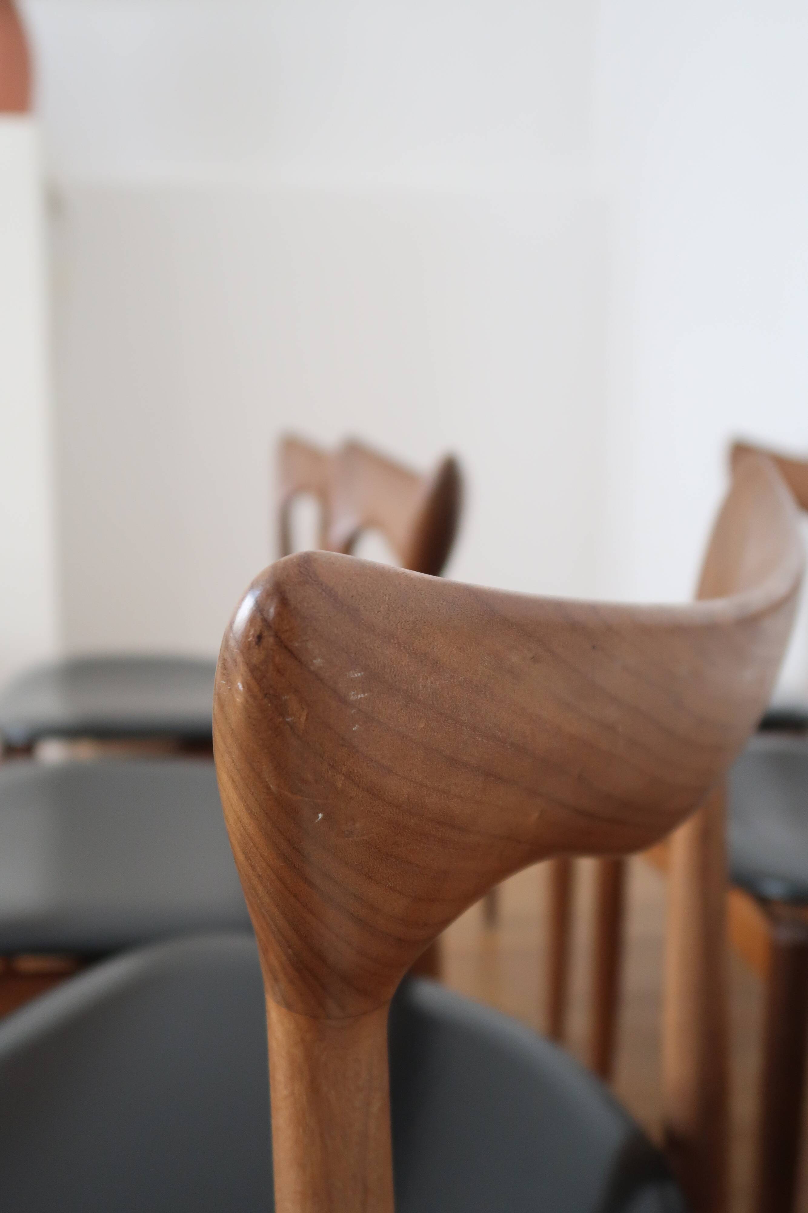 6 chairs skaï teck Bramin made in Denmark