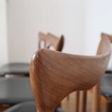 6 chairs skaï teck Bramin made in Denmark