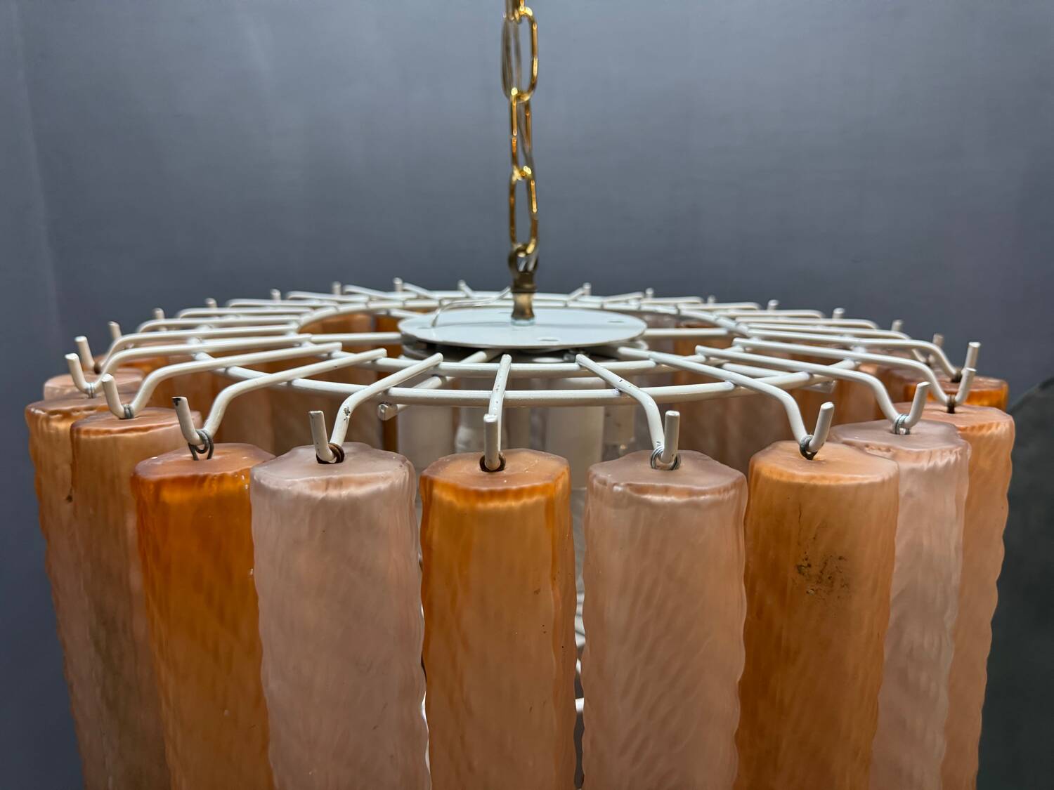 Murano Glass Tube Chandelier, Italy, 1970s