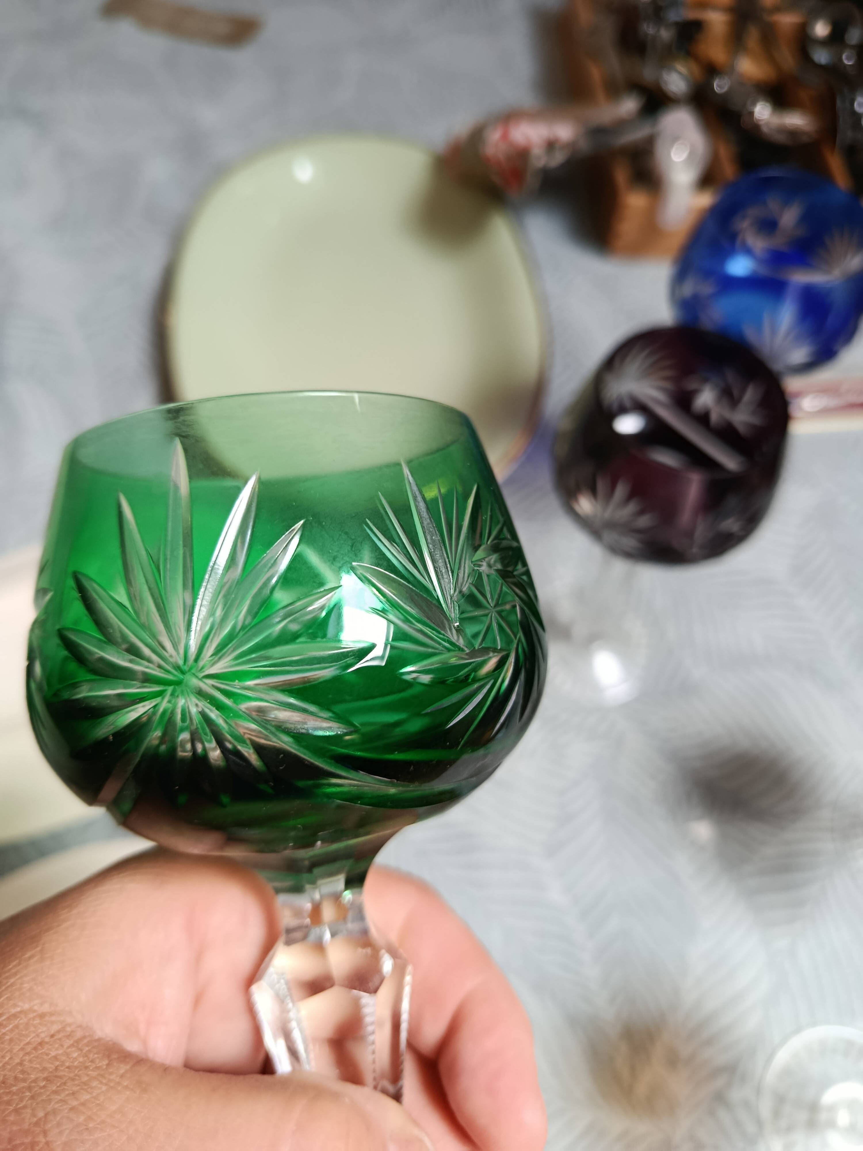 Verre en cristal type cristal de bohème