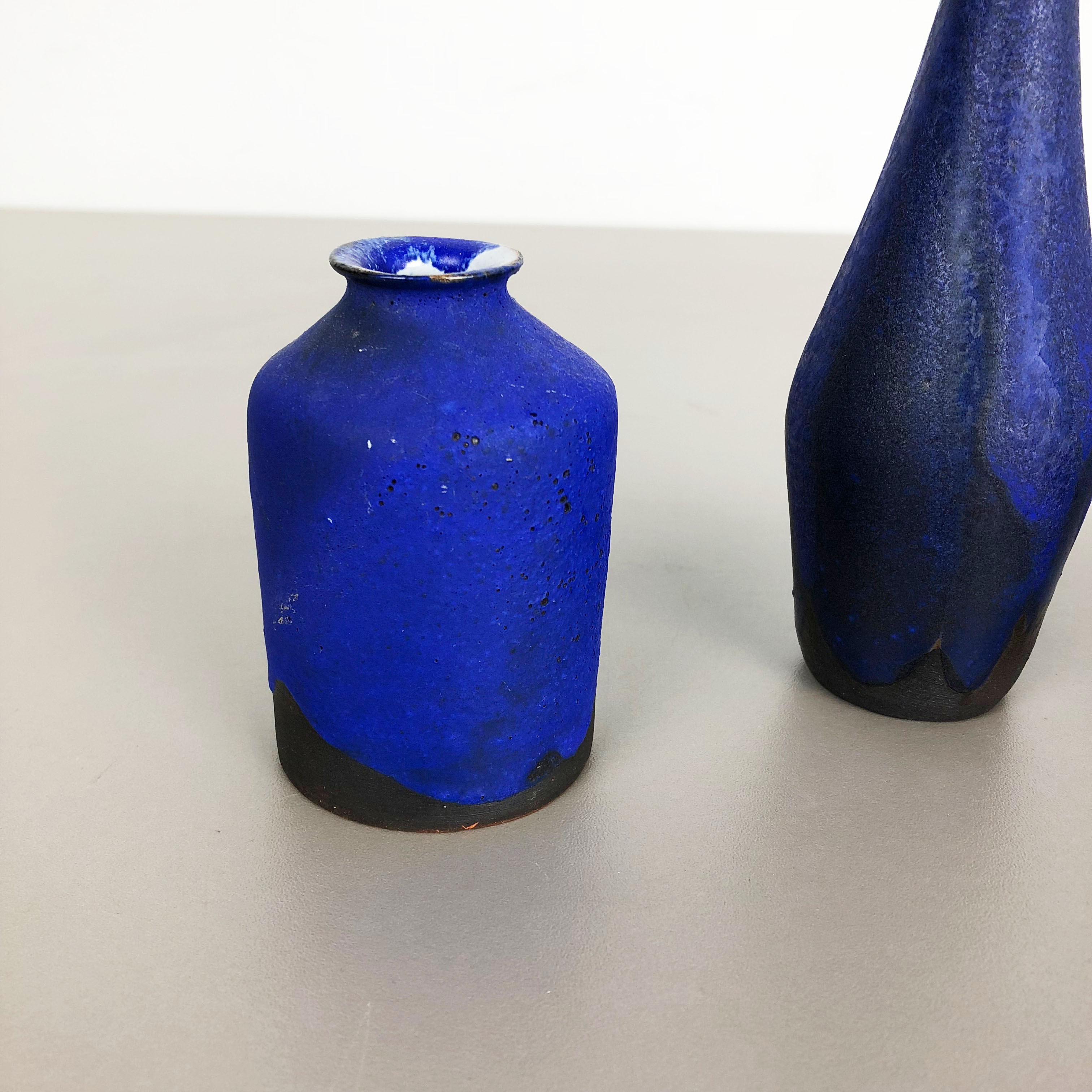 Set of 3 ceramic studio pottery vase by Gerhard Liebenthron, Germany, 1960s
