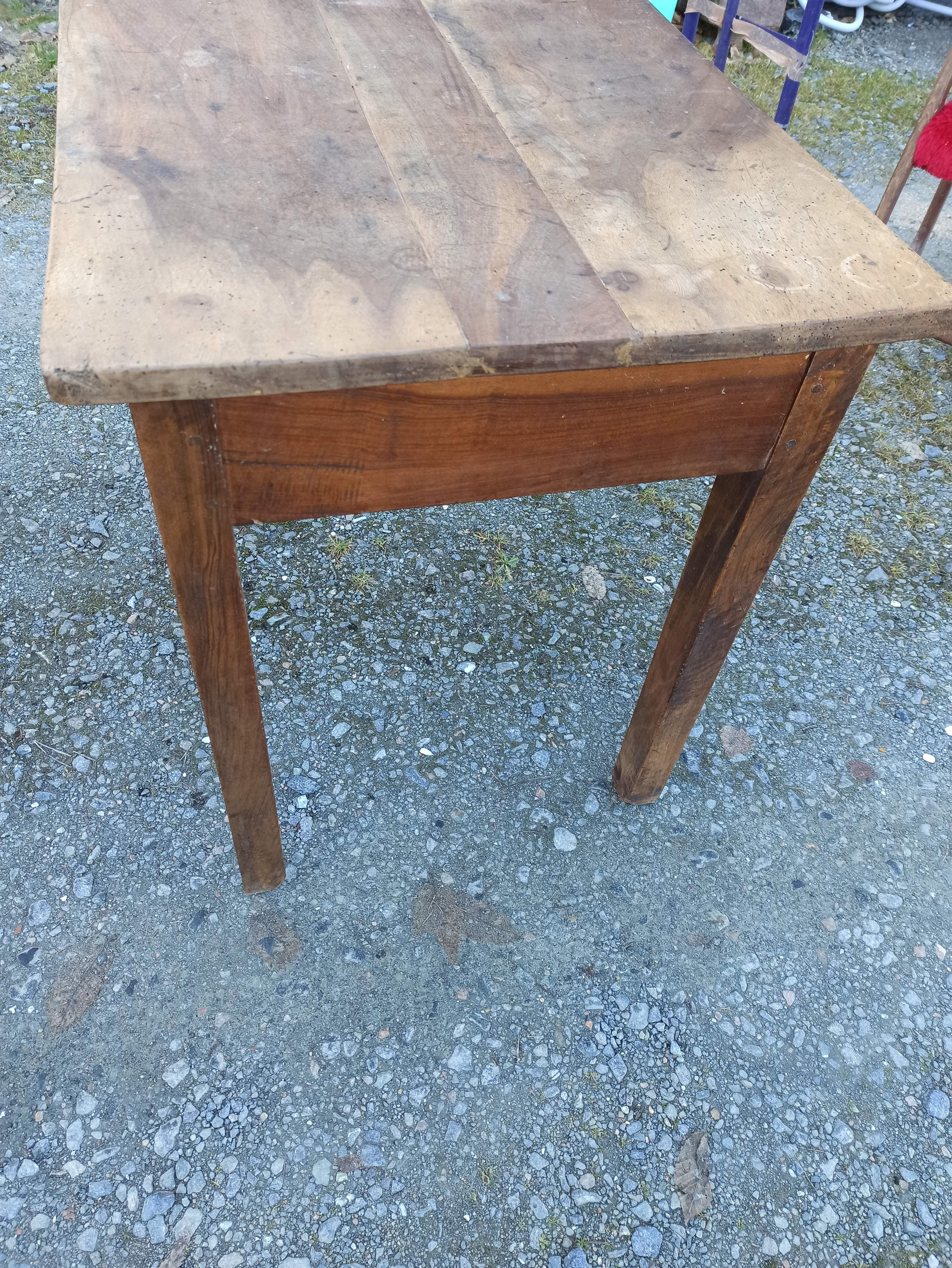 Firm table desk cherry walnut a drawer in front