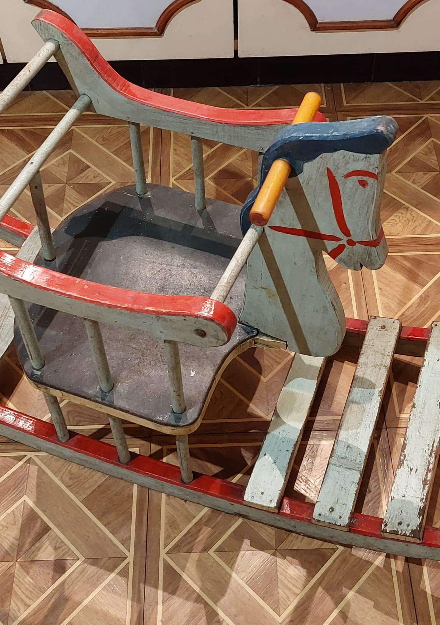Vintage wooden rocking horse