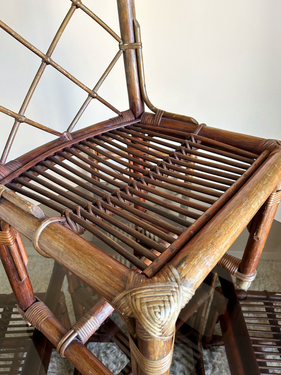 70s bamboo table and chairs