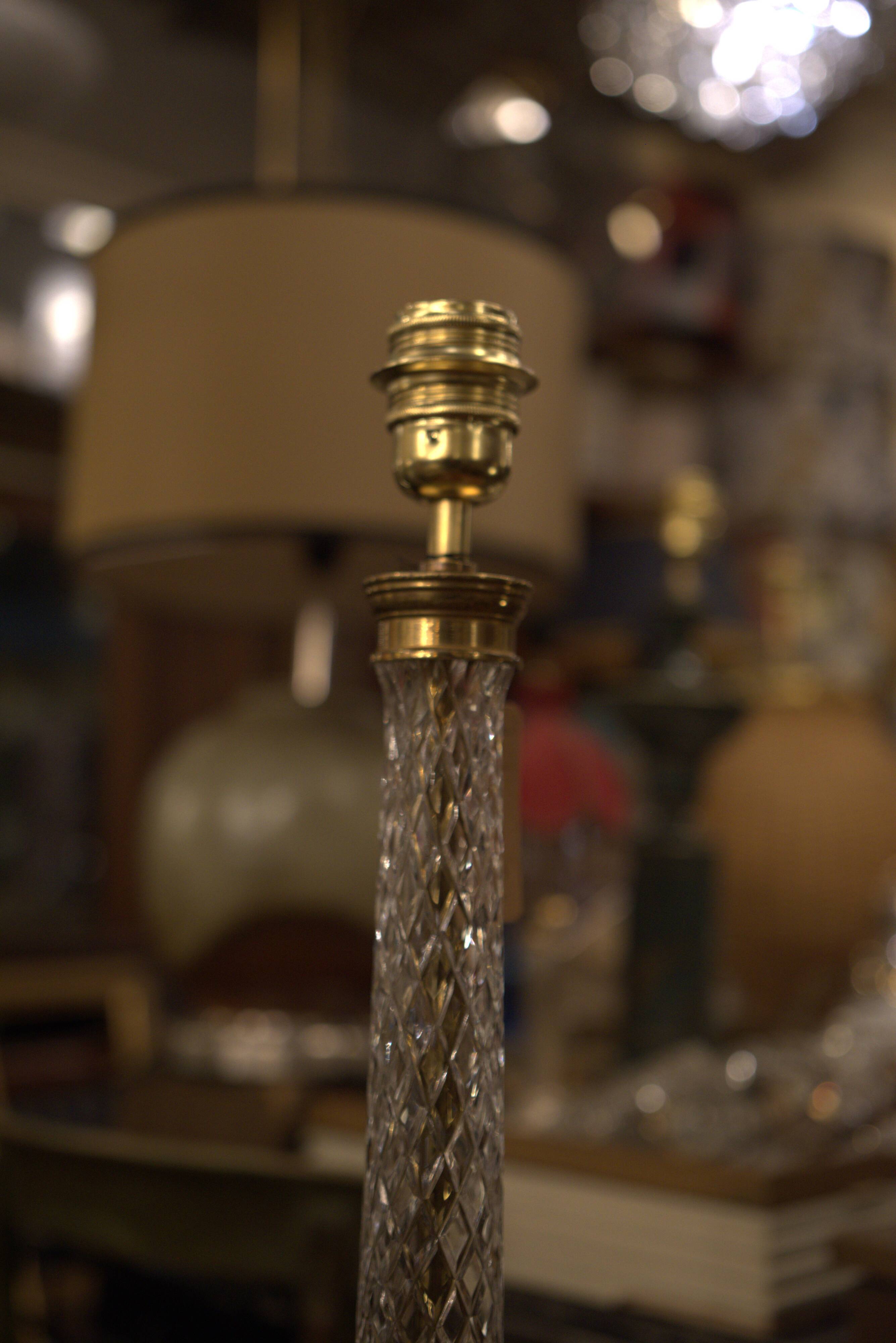 Vintage lamp in crystal and brass