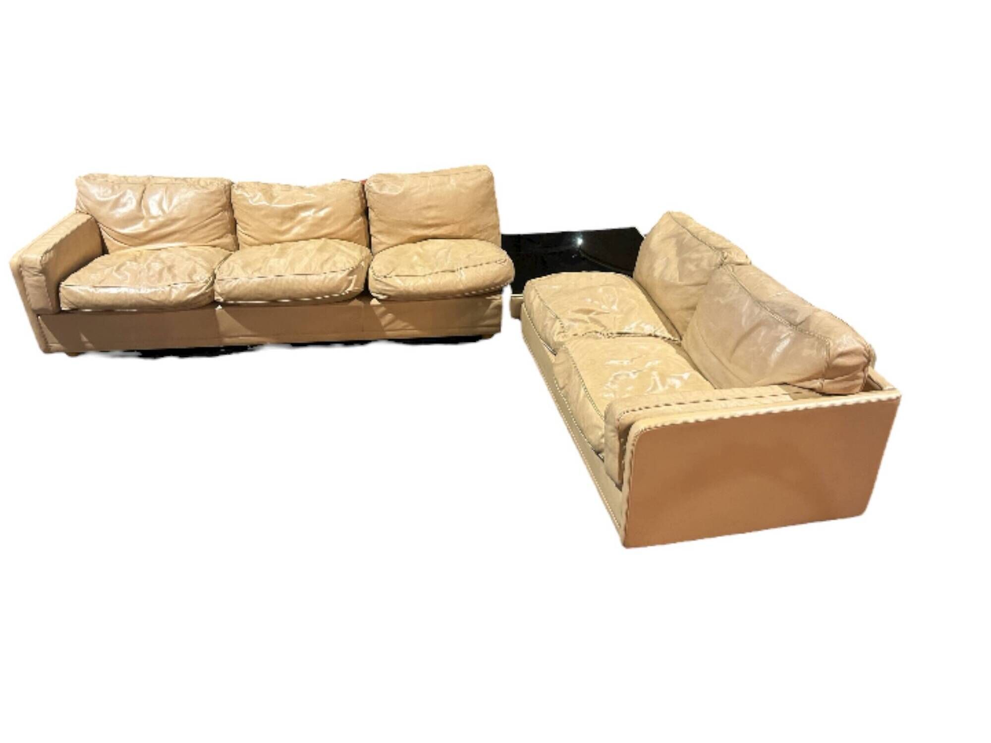 Modular sofa Poltrona Frau model Socrates in beige leather