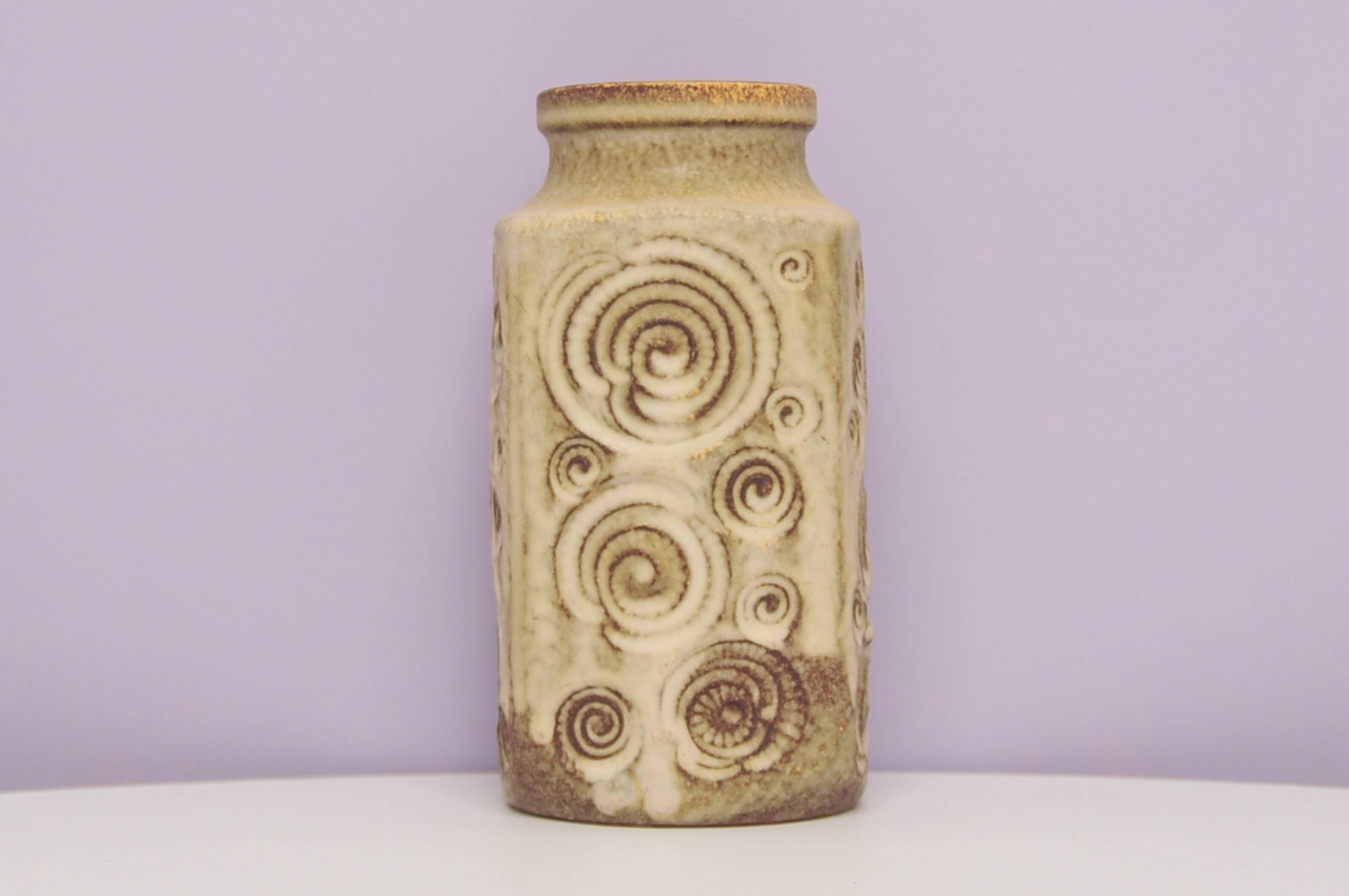 Vintage taupe west germany vase scheurich