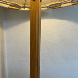 Floor lamp in wood, bamboo and linen
