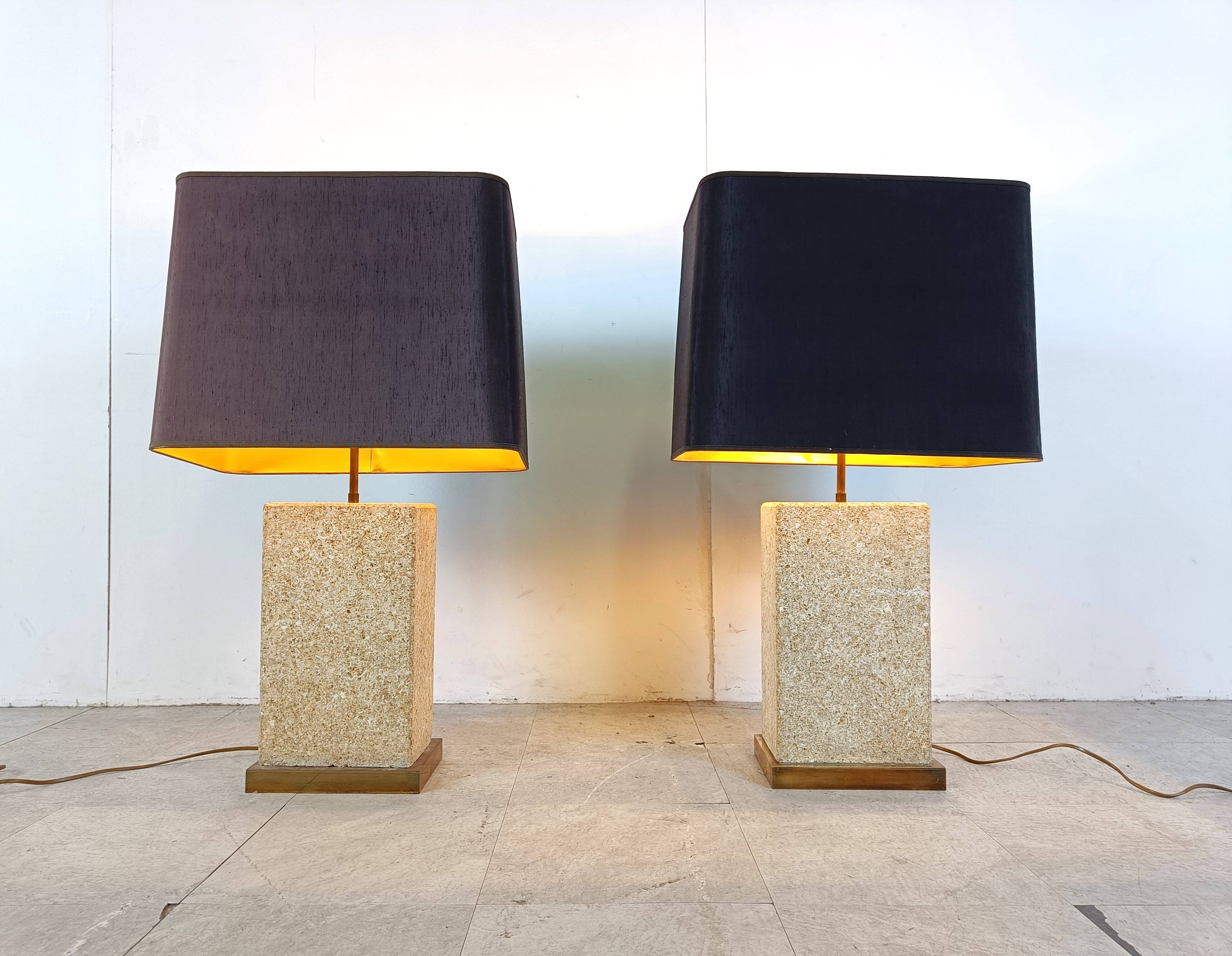 Pair of pierre de France table lamps, 1970s