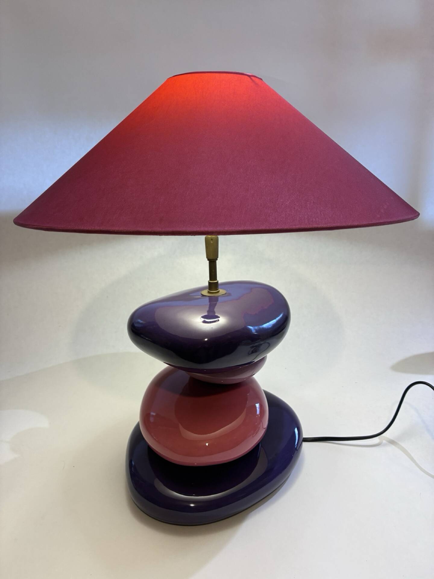 François CHATAIN Table Lamp Violet/Pink Conical Shade E27 230V