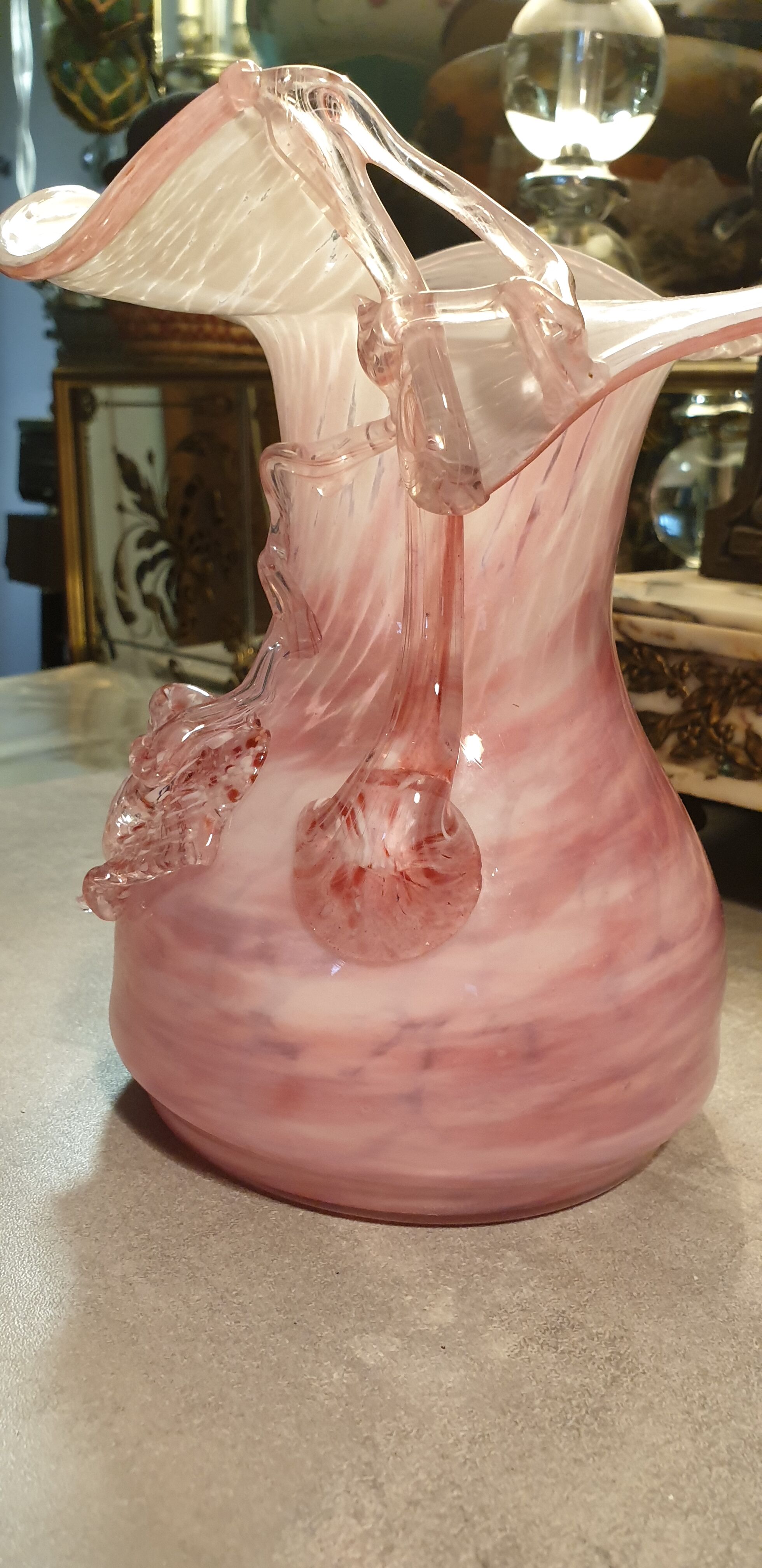 Colored blown glass vase