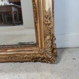 Rectangular golden mirror moldings plant motifs nineteenth H: 130cm