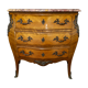 Commode Louis XV en marqueterie et marbre rose