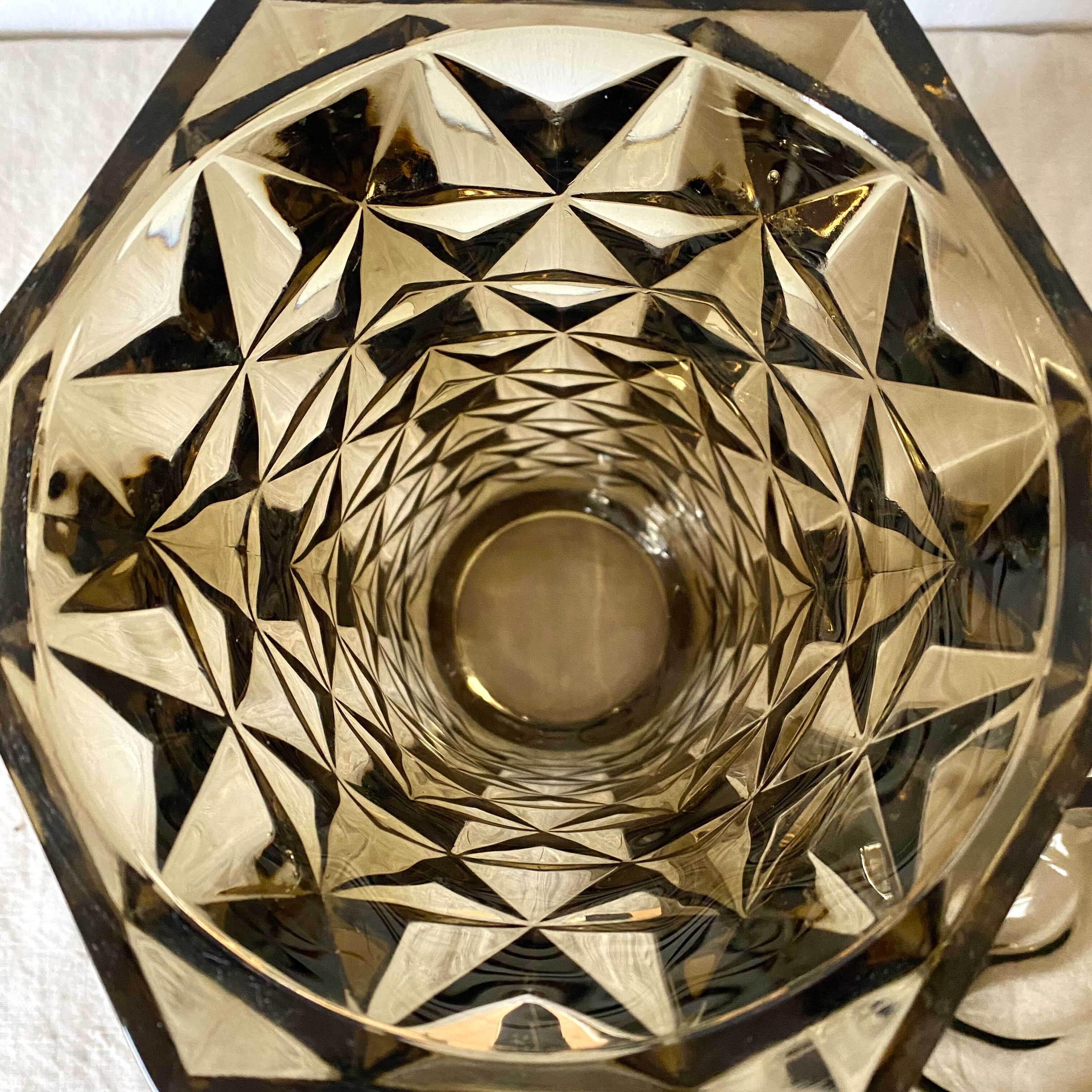 Vintage smoked glass vases