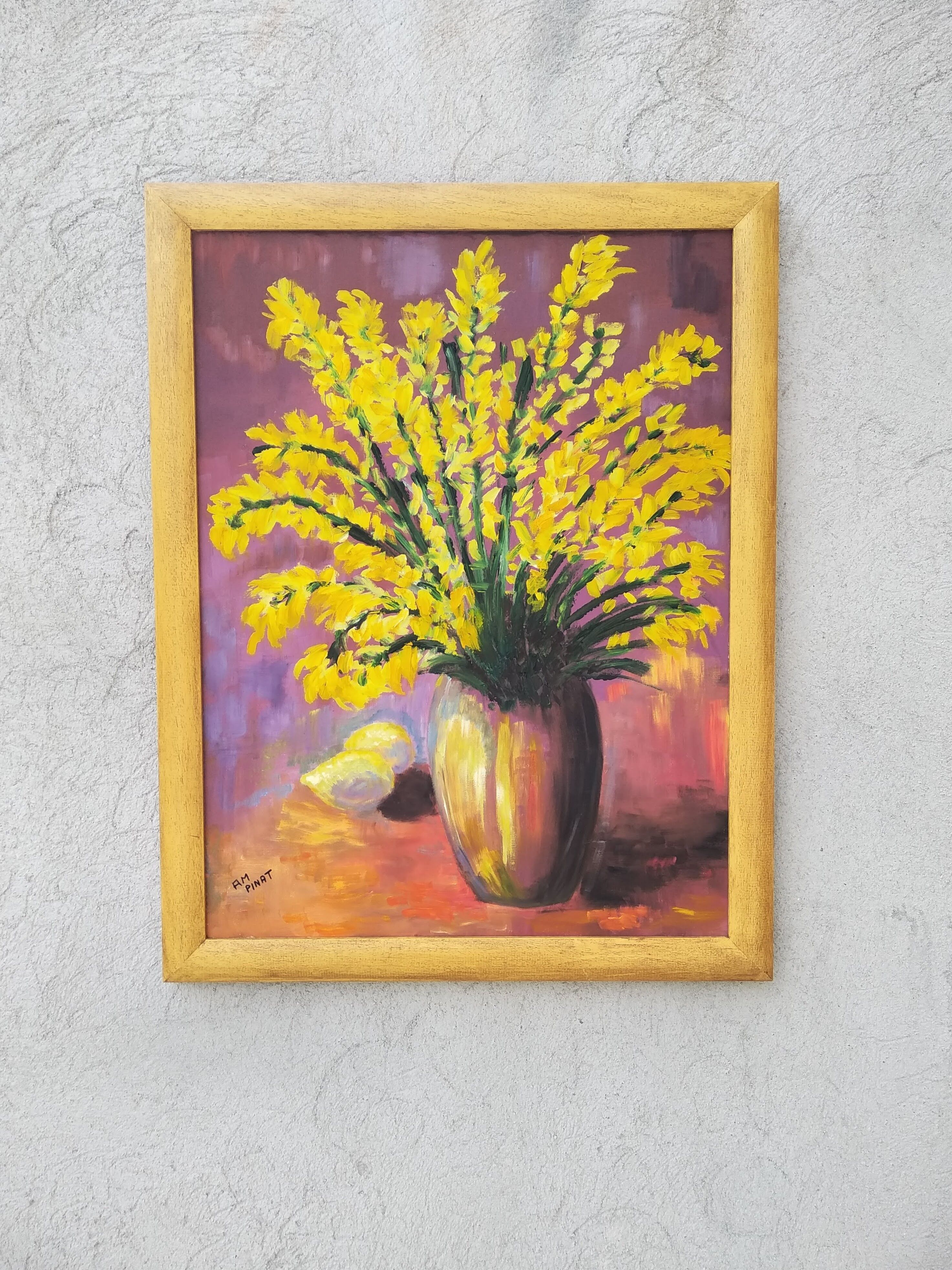 Peinture sur toile bouquet de genêts