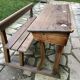 Vintage wooden school desk for children