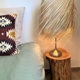Palm leaf lampshade and iron frame
