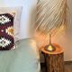 Palm leaf lampshade and iron frame
