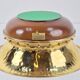 Vintage Valenti Gold Plated Centerpiece Bowl on Walnut Base, 1990s