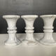 Set of 3 vintage Carrara marble candle holders