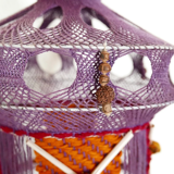 Purple macrame pendant light, 70s