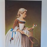 Tableau à l'huile représentant une femme