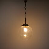 Glass hanging lamp Kamenicky Senov, 1970