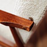 Vintage Lounge Chair White Bouclè Mid Century Design