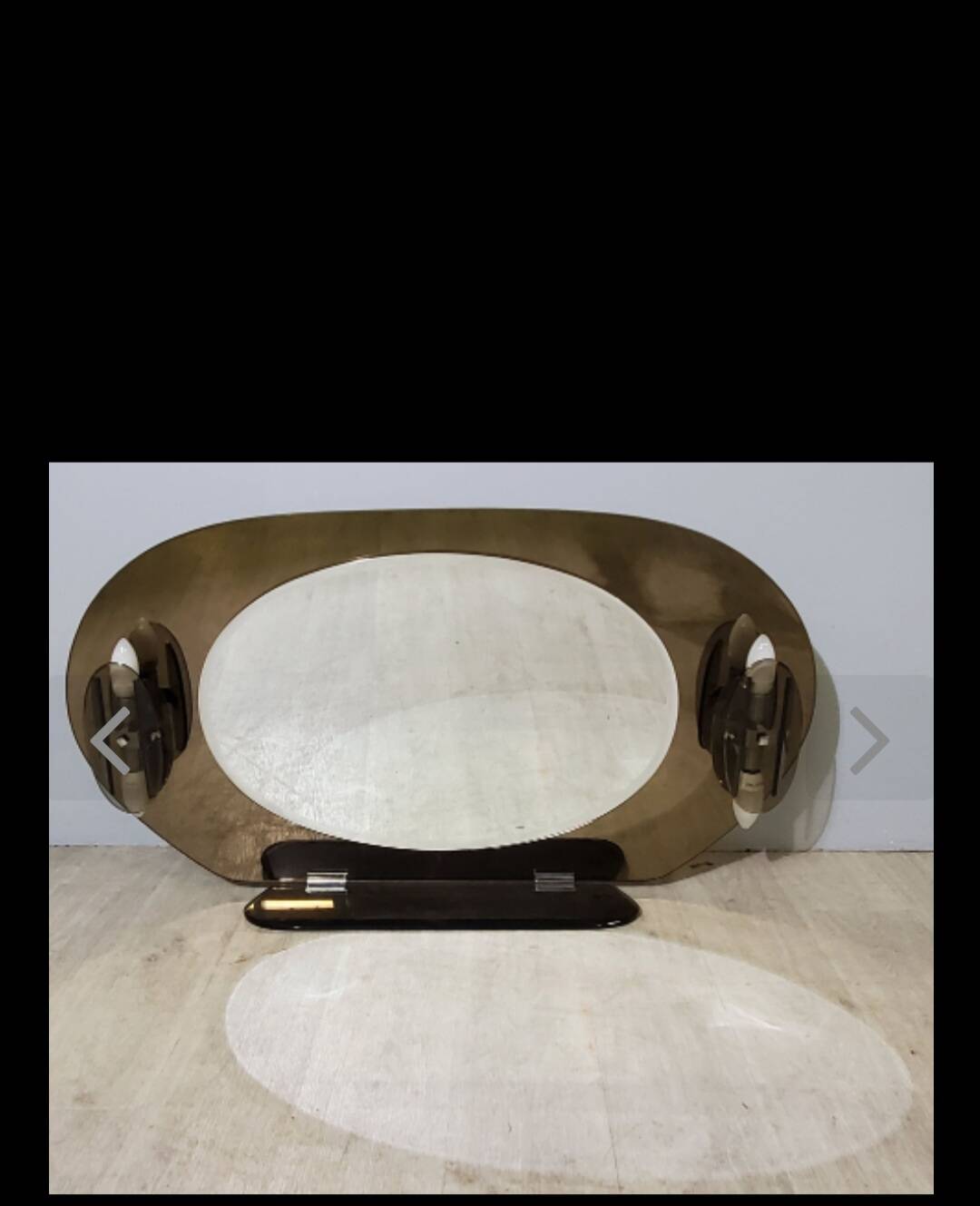 Lupi luxor oval mirror in smoked glass, 1960.70