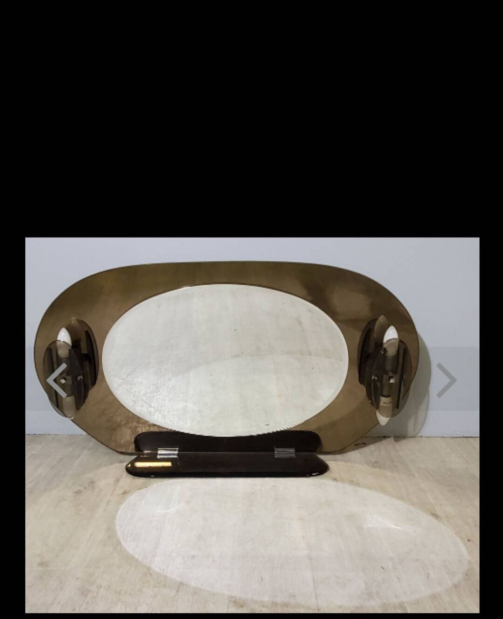Lupi luxor oval mirror in smoked glass, 1960.70