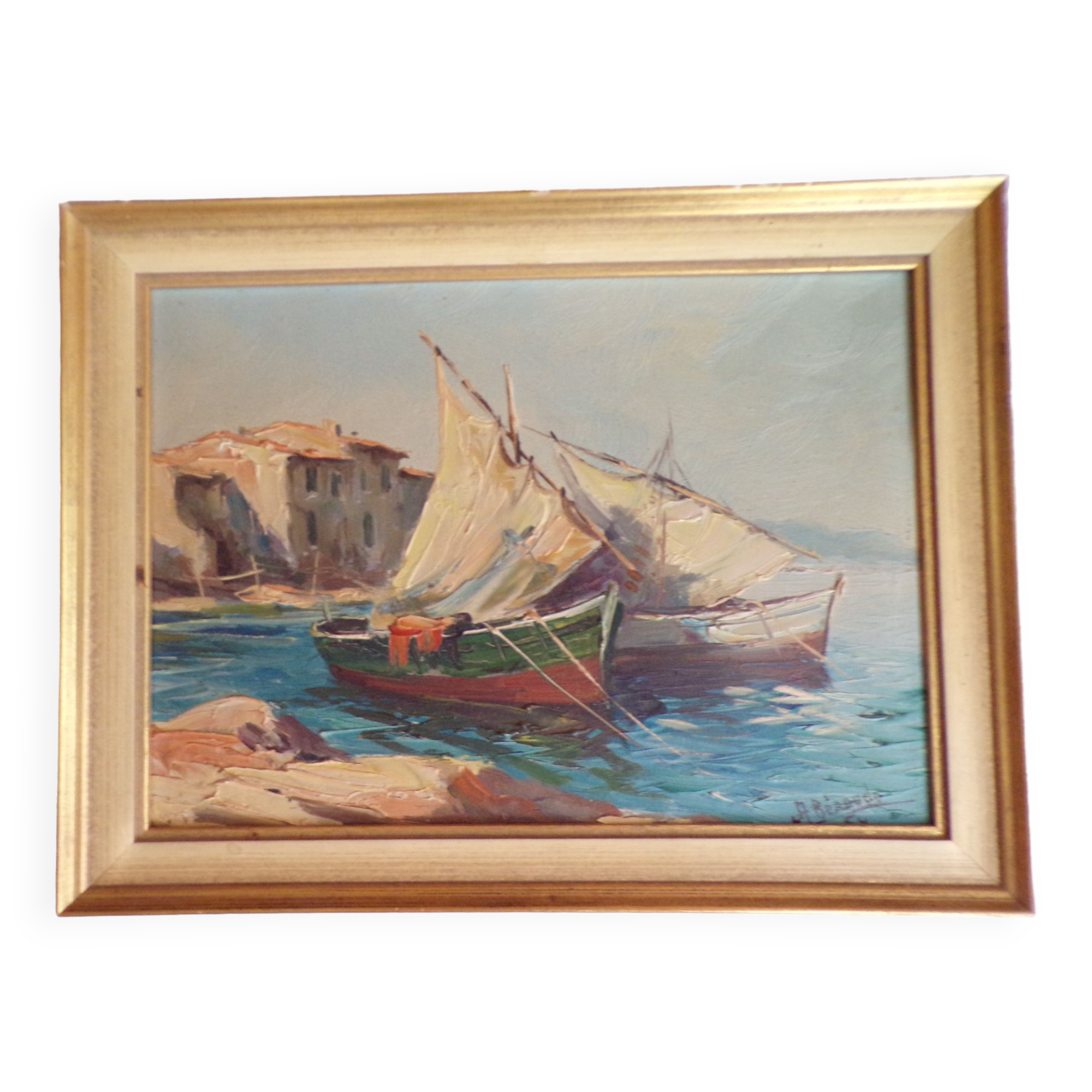 Signed marine painting