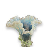 Tulip tree centerpiece in opalescent glass and bronze nineteenth