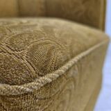 1950s, Danish relax armchair, light green furniture wool, oak wood.