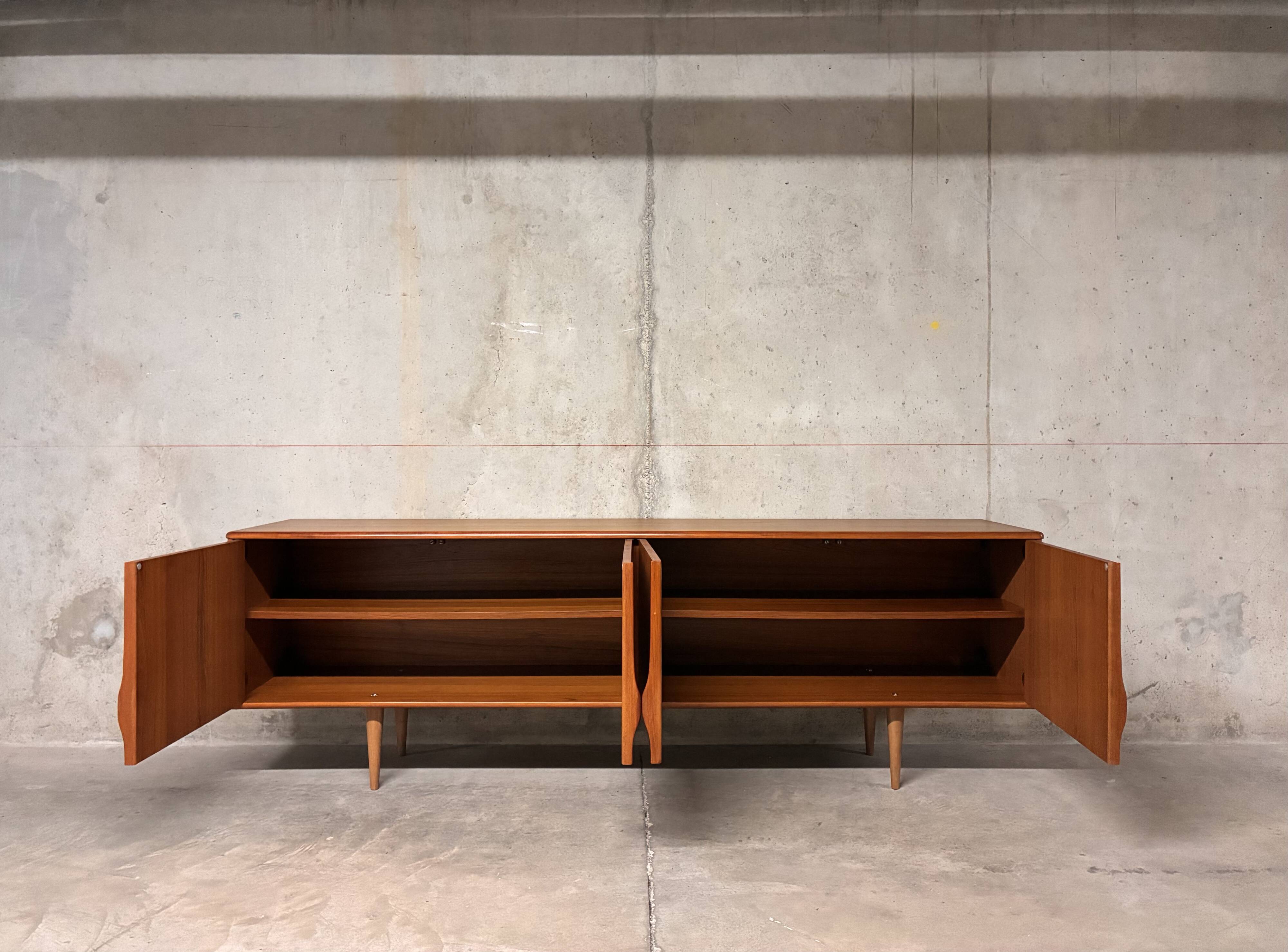 Vintage 1960s Scandinavian blonde teak sideboard