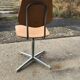 Embru set from the 1960s, school desk and brown wooden and steel chair, Switzerland, set of 2.