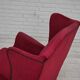 1970s, Danish highback armchair, furniture velour, ash wood legs.