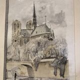 Four small framed watercolors signed Karles