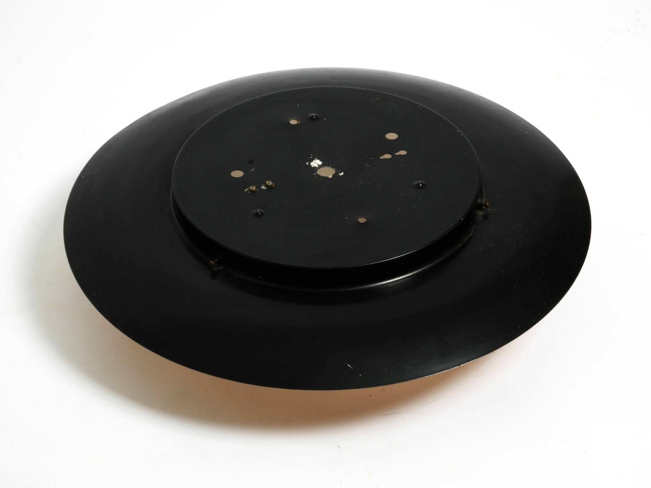 Pair of Mid Century wall or ceiling lamps made of glass with copper-plated