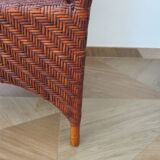 Woven rattan armchair, 1980s