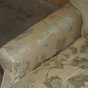 Pair of Howard & Son's style sofas in floral patterned silk blend.