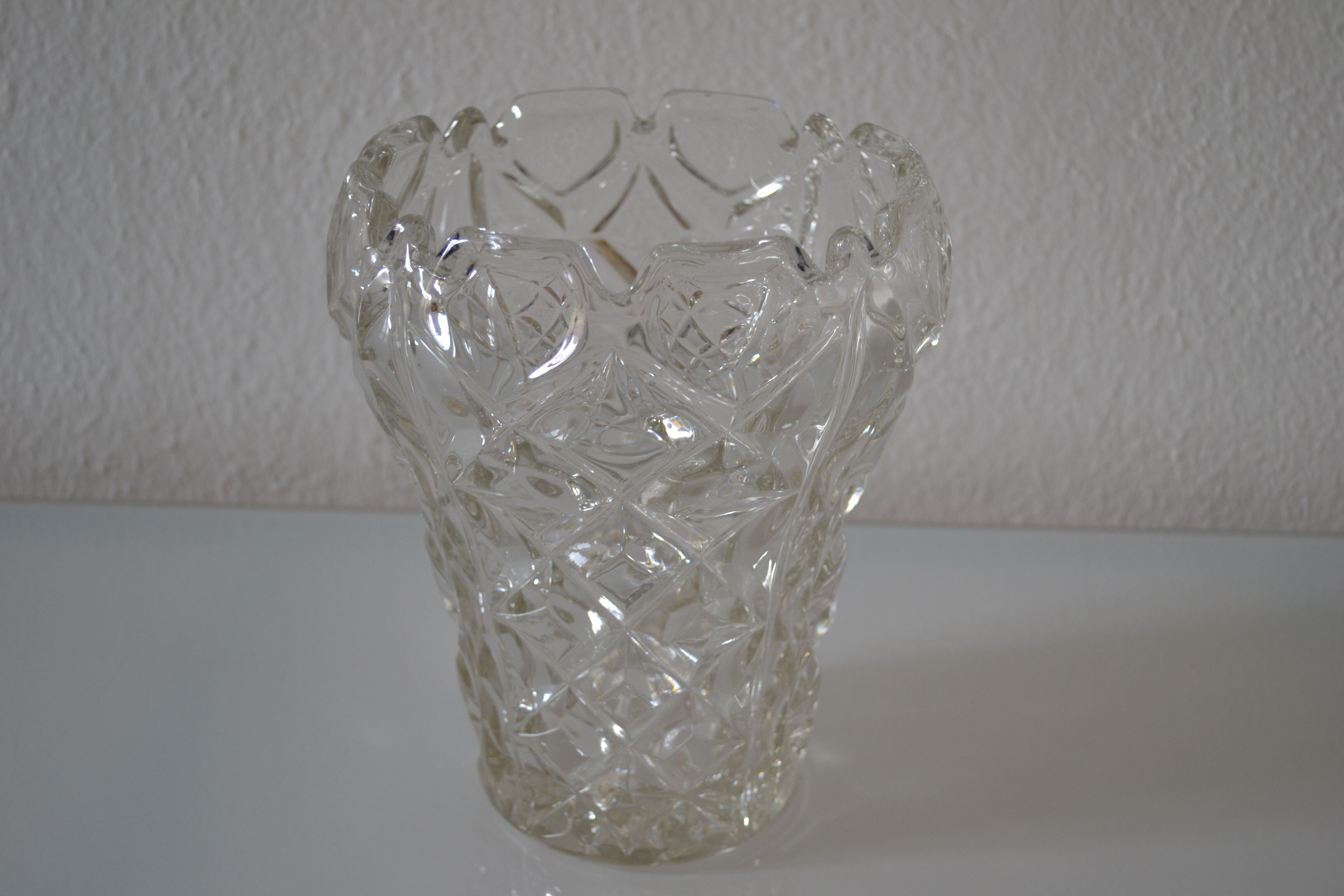 Vase vintage crystal mold czechoslovakia years 50